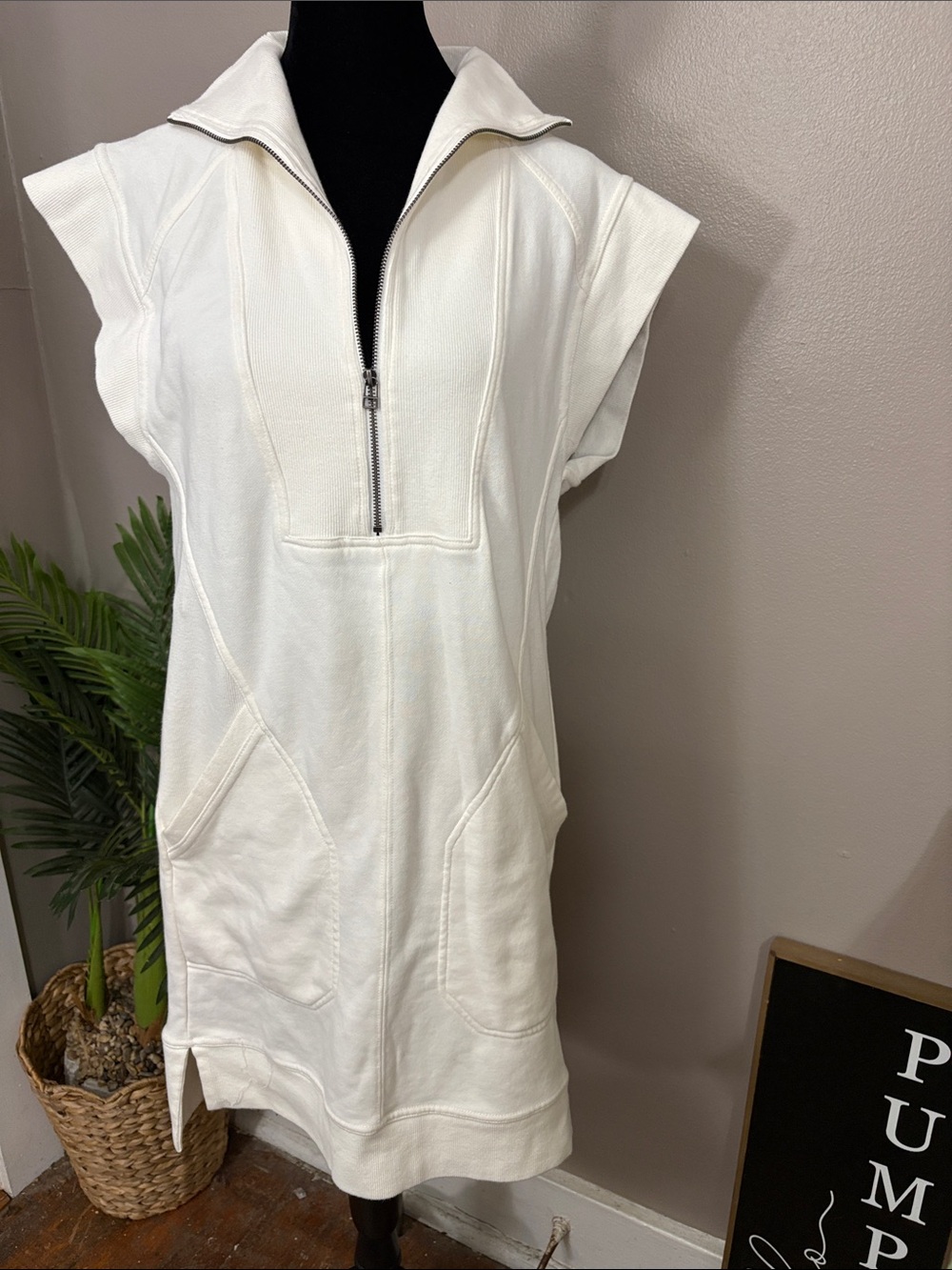 Daily Practice by Anthropologie Meru Zip-Front Mini Dress White XS